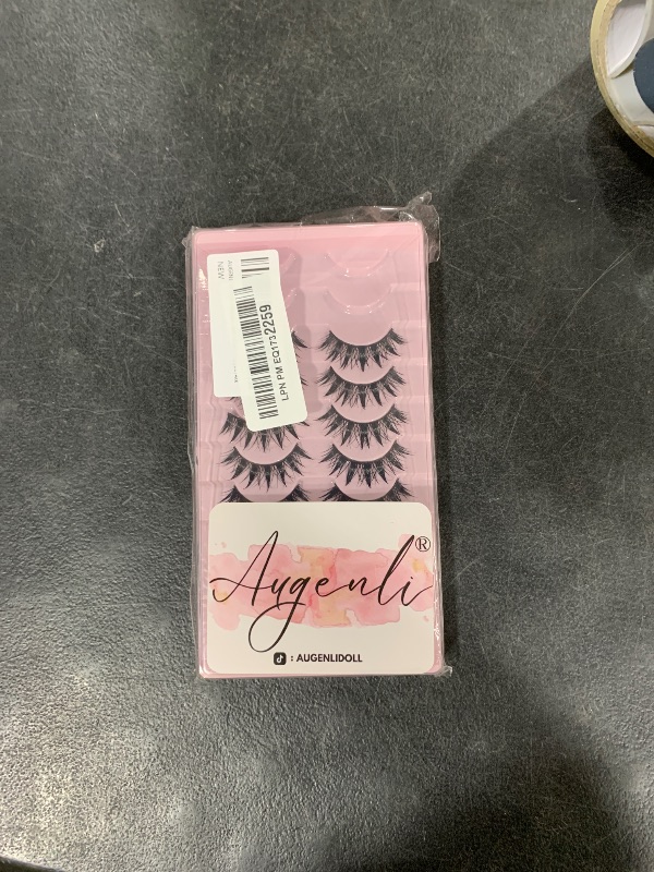 Photo 1 of AUGENLI 10 Pairs Manga Lashes Natural Look Wispy Clusters 16mm Spiky Style Japanese Anime Cosplay Cat Eye Lashes Extension Makeup Faux Mink False Eyelashes (A0)