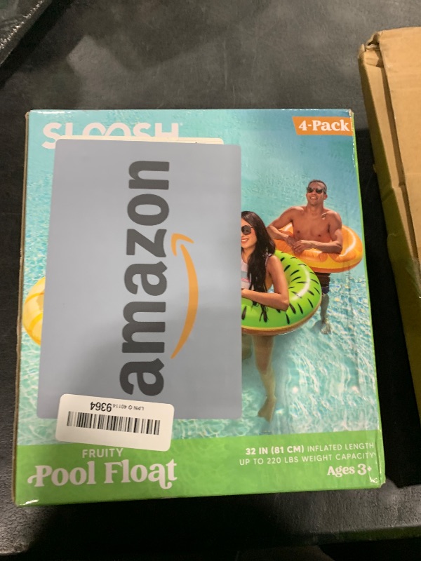 Photo 1 of Sloosh 4 Pack Inflatable Pool Floats Fruit Tube Rings, Fruit Swim Tubes, Pool Floaties Toys, Beach Swimming Party Toys for Kids and Adults (Fruit)