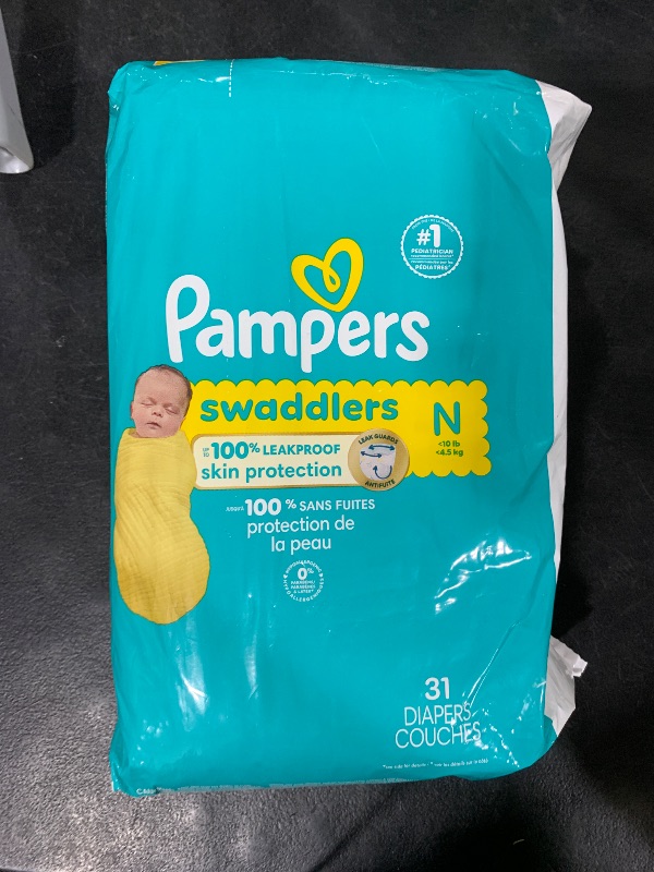 Photo 1 of Pampers Baby Diapers - Swaddlers - Size 0, 31 Count, Ultra Absorbent Disposable Newborn Diaper