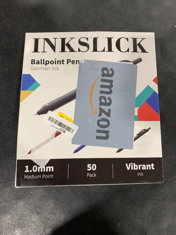 Photo 1 of InkSlick 50 Pack Blue Ink Pens - Bulk Pens, 1.0MM Medium Point Ballpoint Pens, Smooth Writing No Bleed Retractable Ball Point Pen (Blue)