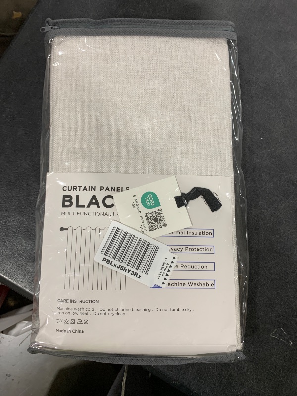 Photo 1 of 100% Blackout Shield Linen Blackout Curtains for Bedroom 96 Inches Long, Back Tab/Rod Pocket Living Room Drapes, Thermal Insulated Blackout Curtains 2 Panels Set, 50" W x 96" L, Beige
