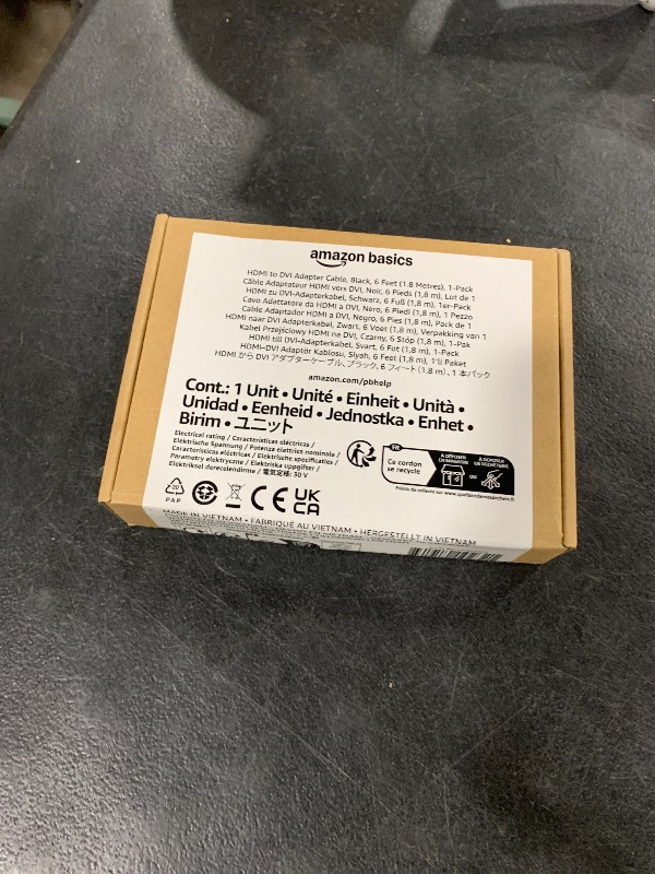 Photo 1 of Amazon Basics HDMI to DVI (Male) Adapter Cable, Bi-Directional 1080P, 6 ft/1.8 m, Gold-Plated, Easy to Install, Single Pack for Television, Black