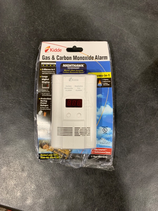 Photo 1 of Kidde Carbon Monoxide Detector, Propane, Natural, Methane, & Explosive Gas Alarm, Plug-In Wall with 9-Volt Battery Backup, Digital LED Display
