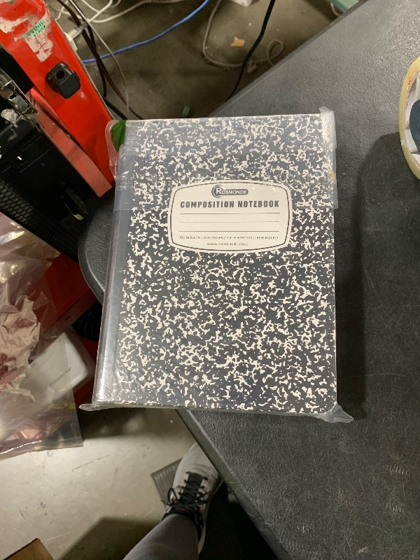 Photo 1 of Rosmonde College Ruled Composition Notebooks 5 Pack, 200 Pages (100 Sheets), 9-3/4" x 7-1/2", White & Black Marble Composition Book, Hard Cover, Sturdy Sewn Binding, School, College & Office Supplies