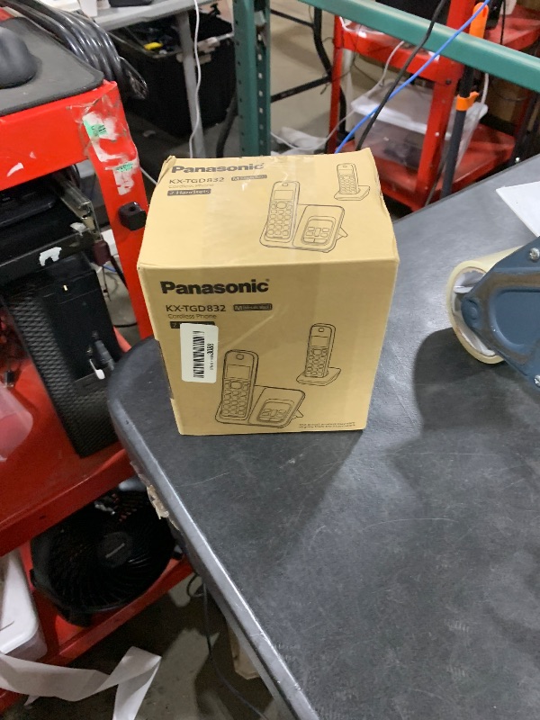 Photo 1 of Panasonic Cordless Phone with Answering Machine, Advanced Call Block, Bilingual Caller ID and Easy to Read High-Contrast Display, Expandable System with 2 Handsets - KX-TGD832M (Metallic Black)
