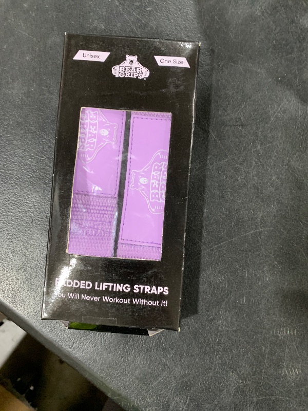 Photo 1 of Bear Grips Lifting Straps Gym, Wrist Straps for Weightlifting, Gym Straps, Weightlifting Straps, Deadlift Straps, Weight Lifting Straps for Men, Weight Straps Lifting Women, 2 Lifting Strap | Purple