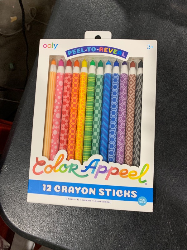 Photo 1 of Ooly Color Appeel Crayon Sticks, Set of 12 Peelable Crayons for Kids, Wax Crayons Wrapped in Paper in 12 Unique Colors for Art Projects, Stationery Kits - Back to School Supplies