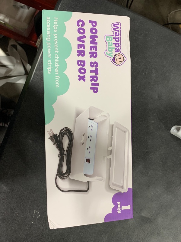 Photo 1 of Power Strip Cover Box - Effectively Baby Proofs Power Strip with Patented Dual Lock. Convenient Side Openings for Cords & Cables. Protects Small Hands & Fingers
