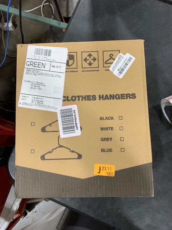 Photo 1 of HOUSE DAY Black Plastic Hangers 50 Pack, Plastic Clothes Hangers with Built-in Hooks, Durable and Strong Plastic Coat Hangers for Closet, Space Saving Clothing Hanger for Shirts, Coats, Skirt, Dress