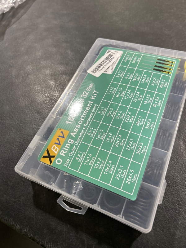 Photo 1 of XBVV 1540 Pcs 32 Size O-Rings Kit Nitrile Rubber O Ring Assortment with 4 Hook Set for Various Car Auto Vehicle Repair Plumbing Pressure Washer Air or Gas Sealing Connections Resist Oil and Heat