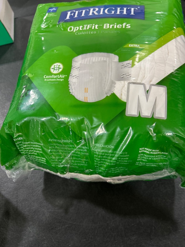 Photo 1 of FitRight Adult Diapers, Extra Heavy Absorbency, M (Waist Size 32in-44in), 20 Count, OptiFit Incontinence Briefs for Men and Women, Disposable, Moisture Wicking, Leak Protection
