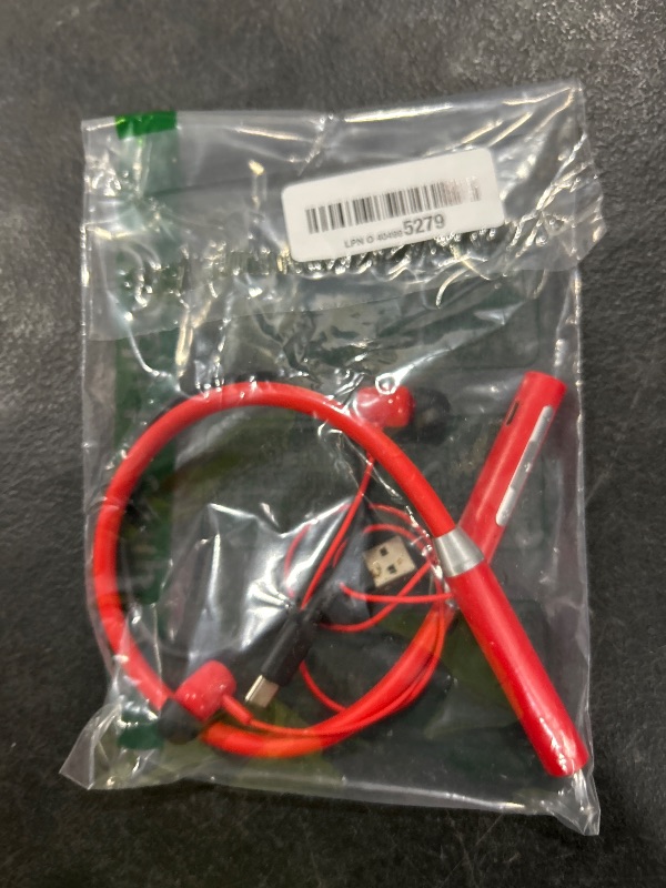 Photo 1 of Neckband Headphones, Wireless Neckband Headset with Retractable Earbuds, Waterproof Workout Neckband Headphones Stereo Earphones (Red)