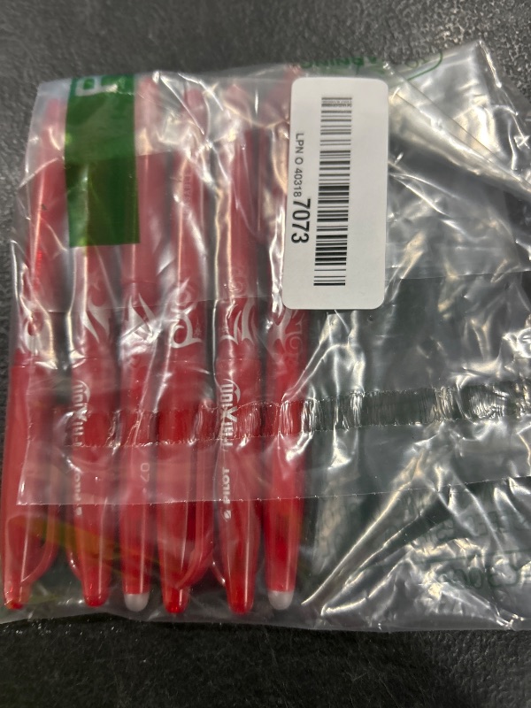 Photo 1 of Pilot FriXion Ball 0.7mm Erasable Gel Pens, Fine Point, Red Ink, 6 Pack