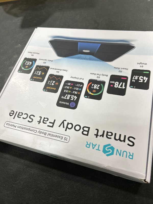 Photo 1 of RunStar Smart Scale for Body Weight and Fat Percentage FSA&HSA Eligible, 3.5" TFT Color Display High Precision Digital Bathroom Scale BMI Heart Rate 22 Body Composition Analyzer Sync with Fitness App