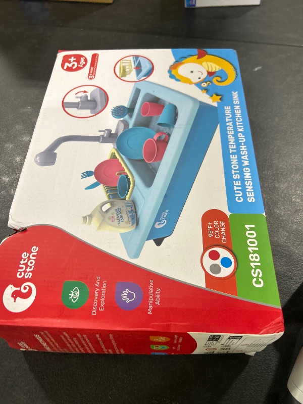 Photo 1 of CUTE STONE Color Changing Kitchen Sink Toys, Children Electric Dishwasher Playing Toy with Running Water, Upgraded Faucet, Automatic Water Cycle System Play House Pretend Role Play Toys for Boys Girls