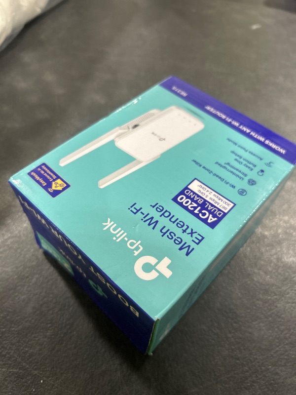 Photo 1 of TP-Link AC1200 WiFi Extender, 2025 Wirecutter Best WiFi Extender, 1.2Gbps Home Signal Booster, Dual Band 5GHz/2.4GHz, Up to 1600 Sq.ft and 32 Devices, EasyMesh Compatible, One Ethernet Port (RE315)