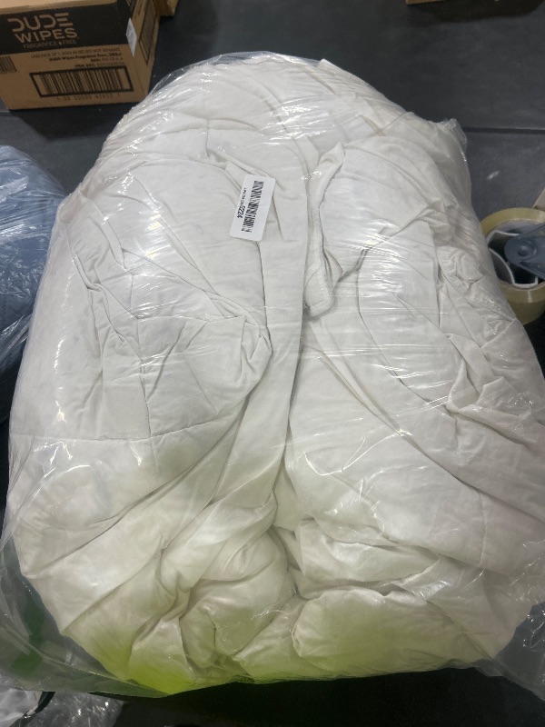 Photo 1 of TOPGREEN Organic Feather Down Comforter King Size, All-Season Duvet Insert with 100% Organic Cotton Cover, Medium Warm Bed Comforter with Corner Tabs(106x90, White)