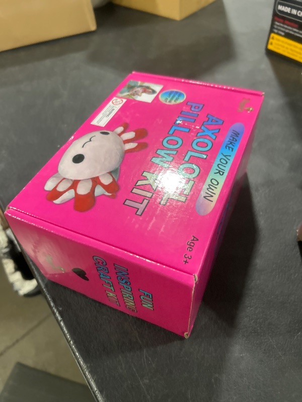 Photo 1 of Make Your Own Axolotl Plush Pillow Kit Arts and Crafts for Kids (No Sew), DIY Axolotl Stuffed Toys for Girls & Boys Ages 3 4 5 6 7 8 9 10 + Years Old, Animal Activity, Squishy Plushy, Girls Presents