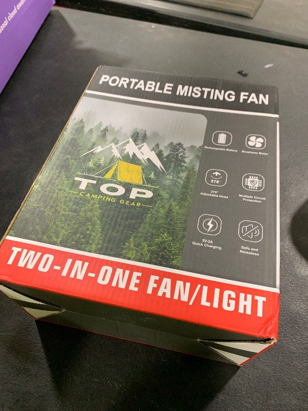 Photo 1 of Misting Fan Portable with RGB Lantern, 30000 mAh Rechargeable Camping Mist Fan with Emergency Hurricane Supplies, Perfect Cooling Mister for Outdoor Travel