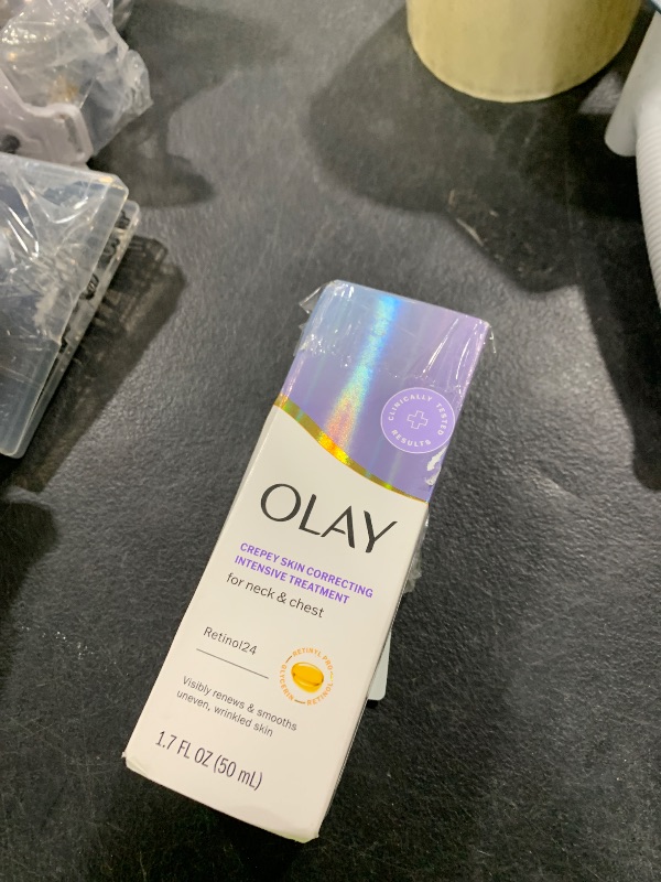 Photo 1 of Olay Treatment Cream Intensive Crepey Skin Correcting for Neck & Chest with Retinol24, Vitamin B3 Complex, Deeply Hydrates, Renews & Smoothes Skin, 1.7 fl oz