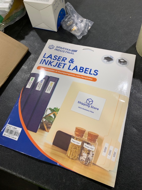 Photo 1 of 4" X 5" Printable Shipping Labels Compatible with Inkjet and Laser Printers - 30 Sheets, 120 Total Matte White Paper Stickers for Mailing and Addresses - Spartan Industrial