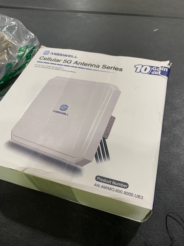 Photo 1 of Maswell 4MIMO_Ultra: 4G LTE 5G Panel Antenna, 10dBi High Gain 4X4 MIMO External Antenna, 600-8000MHz for 4G/5G Routers & Gateways for T-Mobile Home Internet, Verizon, AT&T, WiFi 7 Ready (Complete Kit)