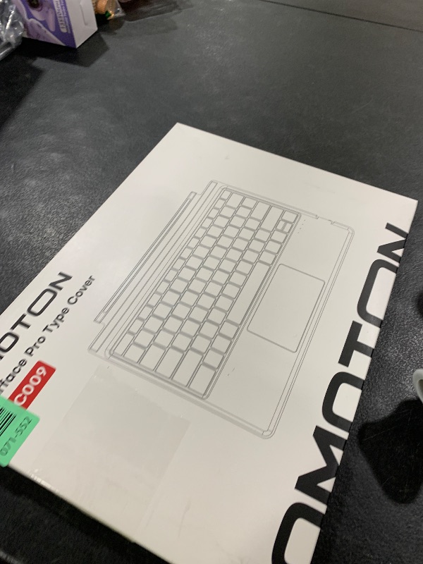 Photo 1 of OMOTON Keyboard for Microsoft Surface Pro 7/7+/6/5/4/3, Wireless Bluetooth Connection, Ultra-Slim Keyboard Type Cover with Touchpad, 7 Colors Backlit and Rechargeable, Grey