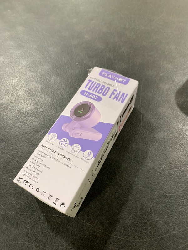 Photo 1 of PlayHot Portable Handheld Turbo Fan, 5-Speed Personal Fans, 5000mAh Rechargeable Fans Up to 12 Hours, Weight only 0.6lb Small Fan, Hand/Neck/Desk Fan 3 IN 1, Beach Vacation Essentials(Purple)