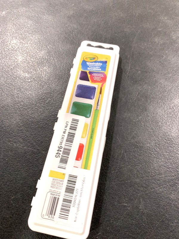 Photo 1 of Crayola Watercolor Mixing Set with Taklon Paint Brush, 8 Paint Colors