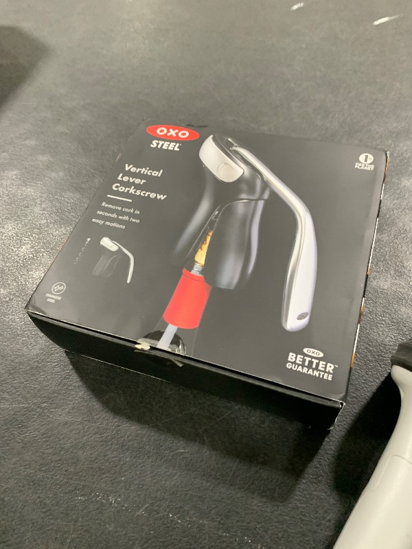 Photo 1 of OXO Steel Vertical Lever Corkscrew with Removable Foil Cutter