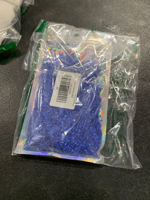 Photo 1 of Jmassyang Crushed Glass Irregular Metallic Chips 100g Sprinkles Chunky Glitter for Nail Arts Craft Resin DIY Mobile Phone Case Vase Fillers Jewelry Making Home Decoration (Dark Blue, 2-4mm)