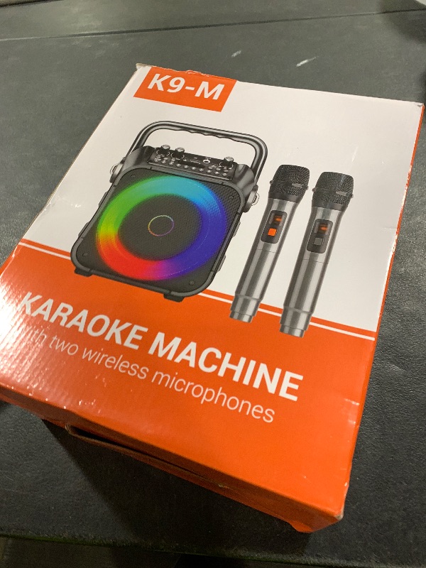 Photo 1 of Karaoke Machine, Portable Bluetooth Speaker with 2 Wireless Microphones for Adults & Kids with Lights, Karaoke Microphone with PA System Supports USB/TF/REC/FM/AUX for Home Party Home System Packages