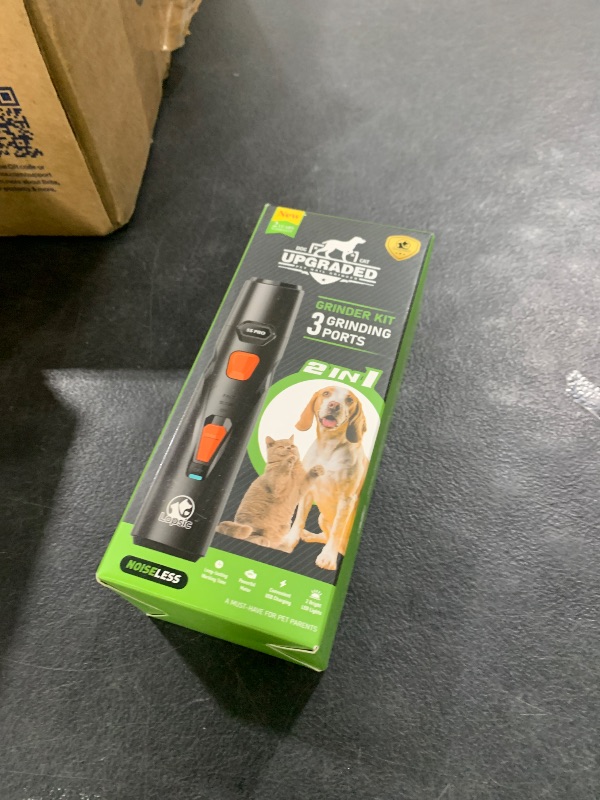 Photo 1 of Dog Nail Grinder with 2 LED Lights Powerful 2 Speeds Super Quiet Dog Nail Trimmers with 3 Grinding Wheels Rechargeable Pet Dog Nail Clippers for Large Medium Puppy Dogs Dog Nail File Cat Nail Clipper