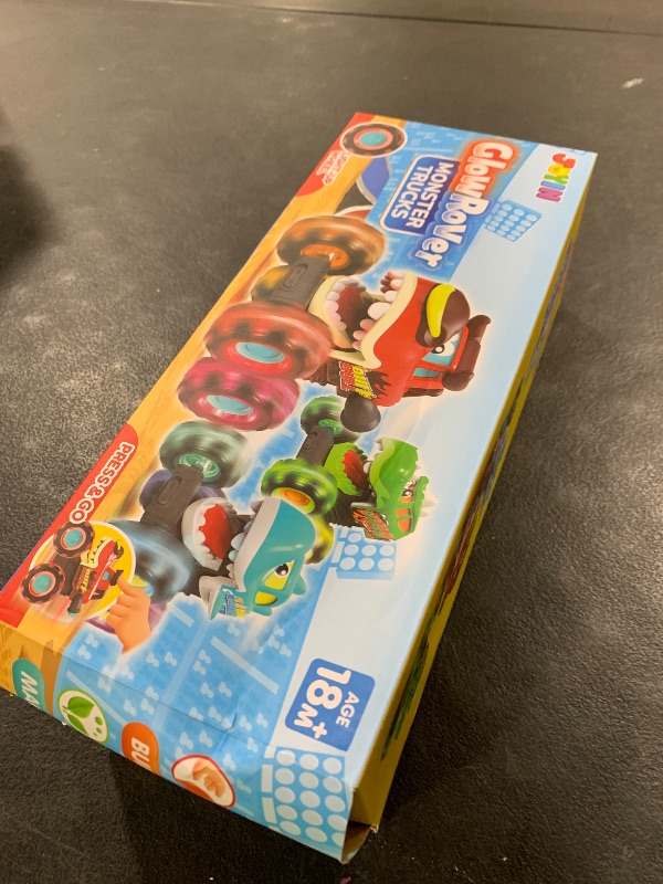 Photo 1 of JOYIN 3 Pack Monster Truck Toy - Motion Activated Light-Up Cars for Toddlers - Monster Treads Lightning Wheels - Baby Toy Present - Press & Go Cars for Boys Girls Birthday Gifts