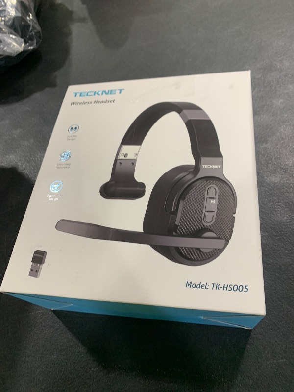 Photo 1 of TECKNET Bluetooth Trucker Headset, Single Ear Wireless Headset with Mic for Work Noise Cancelling, 70Hrs Trucker Bluetooth Headphones for PC, Drivers, Office, Call Center Work