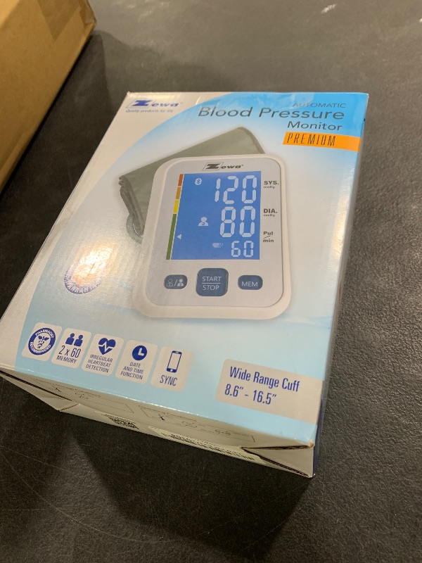 Photo 1 of Zewa Premium Automatic Blood Pressure Monitor with Bluetooth and Extra-Large Display for Android & iOS