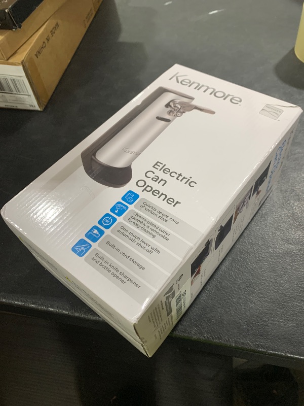 Photo 1 of Kenmore Electric Can Opener - Arthritis-Friendly, Bottle Opener, Knife sharpener, Latas Abrelatas, Cord Storage, Automatic Countertop Appliance Stainless Steel Detachable Cutting Lever