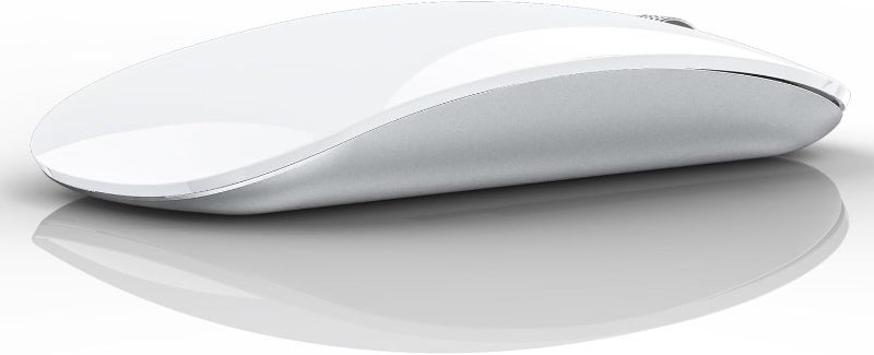 Photo 1 of ENMOS M18 Bluetooth Mouse, USB C Rechargeable Wireless Mouse, Triple Mode (Dual Bluetooth+USB) Computer Silent Mice Portable with USB Receiver and Type C Adapter for Laptop/MacBook/iPad/PC - White