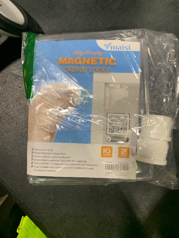 Photo 1 of Vmaisi Adhesive Magnetic Locks for Cabinets & Drawers (10 Locks and 2 Keys)