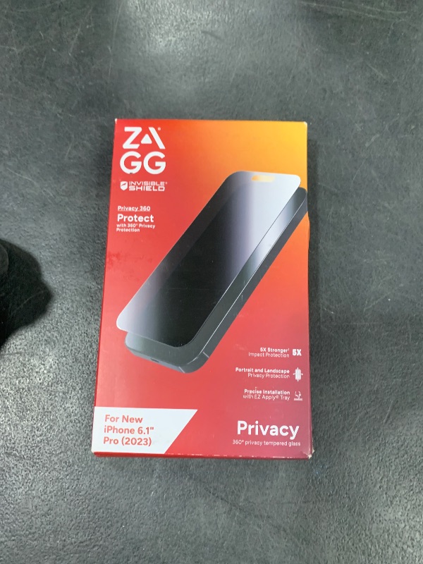 Photo 1 of ZAGG InvisibleShield Glass Elite Privacy 360 iPhone 15 Pro Screen Protector - 5X Stronger with Reinforced Edges, 4-Way Privacy Filter, Scratch & Smudge-Resistant Surface, Easy to Install