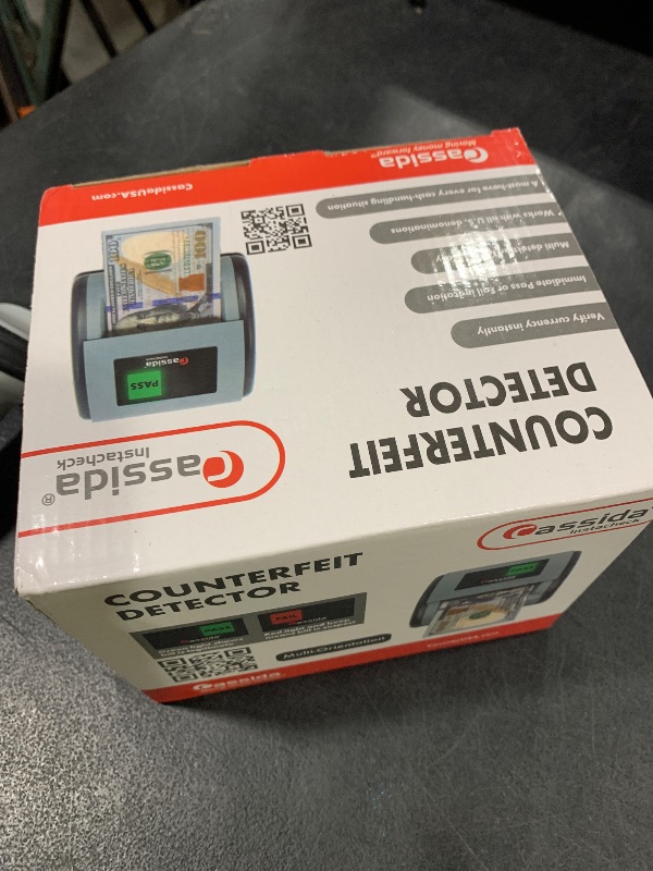 Photo 1 of Cassida InstaCheck Small Footprint, Easy to Read Automatic Counterfeit Detector with Infrared, Magnetic and Ultraviolet Sensors, Compact and Lightweight Grey 11-3/4" x 9-1/2"