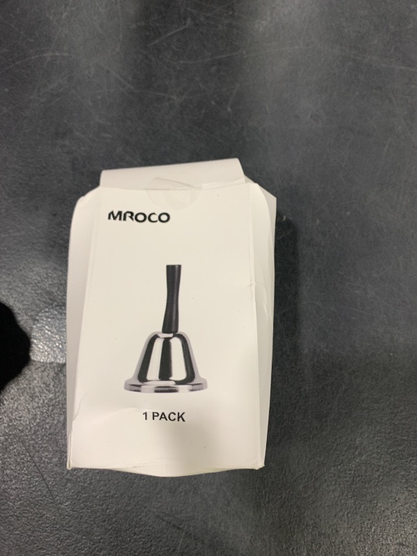 Photo 1 of MROCO Loud Hand Bell, Silver Steel Hand Bells for Adults, Dinner Bells for Inside Classroom Bell, for Food Line, Alarm, Jingles, Ringing