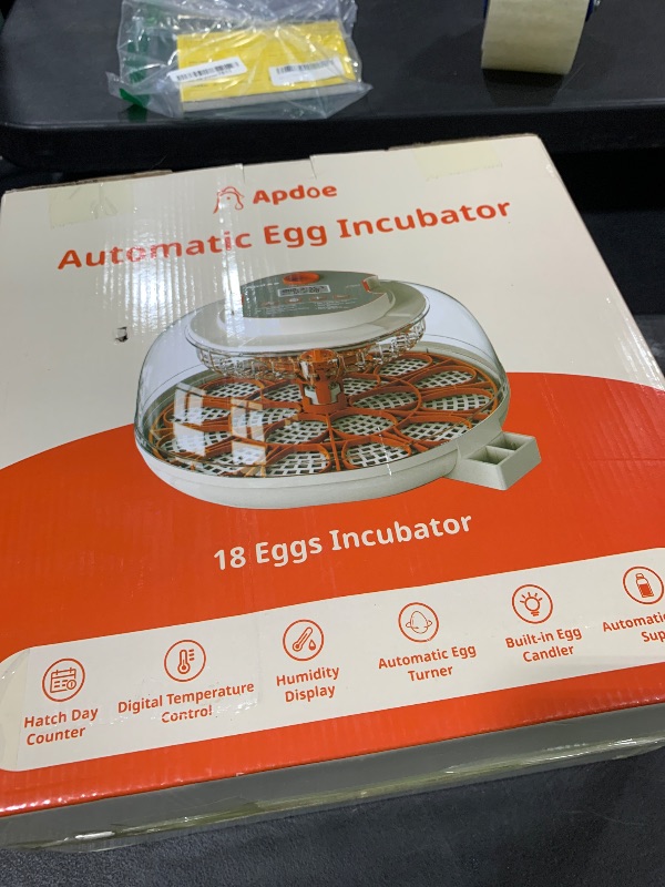 Photo 1 of 18 Egg Incubator, Automatic and Adjustable Egg Turning, Egg Candler, Temperature and Humidity Control, Hatch Day, 2 Size Egg Tray, Automatic Water Refill, Hatching Chicken Quail Duck Turkey Goose Bird