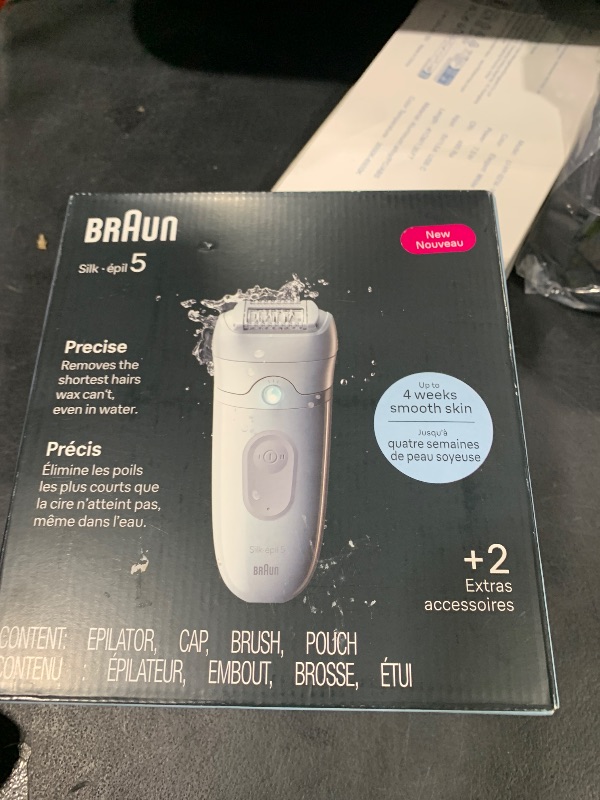 Photo 1 of Braun Epilator Silk-épil 5, Hair Removal Device, Women Shaver & Trimmer, Wet and Dry, Includes Skin Contact Cap, SE5-011, Grey