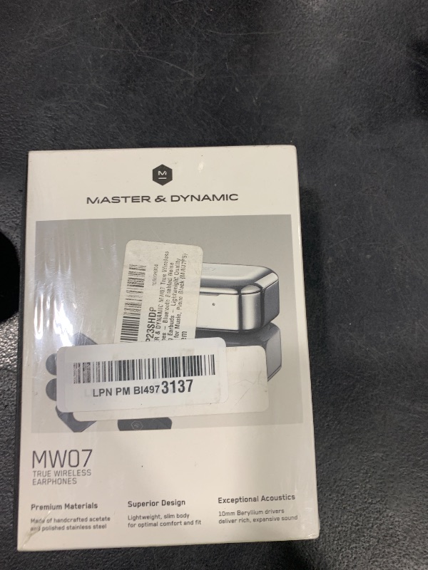 Photo 1 of Master & Dynamic MW07 True Wireless Earphones - Bluetooth Enabled Noise Isolating Earbuds - Lightweight Quality Earbuds for Music, Piano Black (MW07PB)