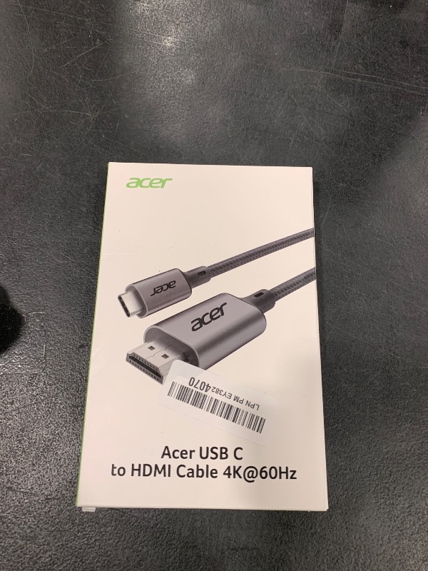 Photo 1 of Acer USB C to HDMI Cable for Home Office 6.6FT (4K@60Hz), High-Speed Type C to HDMI 2.0 Braided Cord, Thunderbolt 4/3 Compatible with MacBook, iPhone 16/15 Pro/Max, iMac, iPad Pro, Galaxy S24, Surface