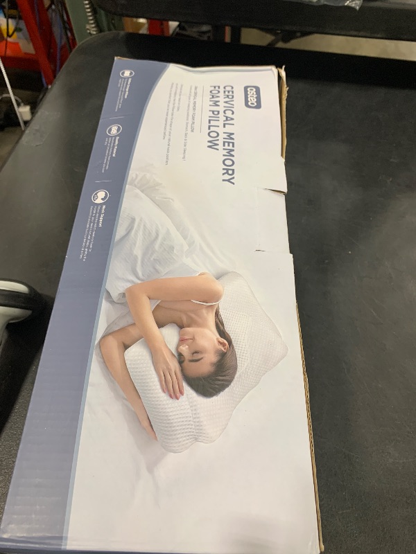 Photo 1 of Osteo Cervical Pillow for Neck Pain Relief, Hollow Design Odorless Memory Foam Pillows with Cooling Case, Adjustable Orthopedic Bed Pillow for Sleeping, Support for Side Back Sleepers