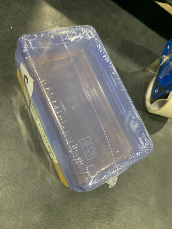 Photo 1 of Mr. Pen- Pencil Box, 2 Pack, Assorted Colors, Yellow & Blue, Plastic Case for Crayons and Pencils