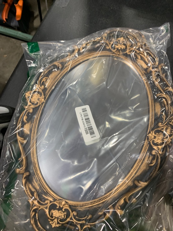 Photo 1 of Eaoundm 14.5 x 10 inchs Oval Antique Decorative Wall Mirror Vintage Hanging Mirror (Brown 2 Pcs)