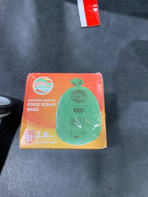 Photo 1 of RAYTID Compostable trash Bags 2.6 Gallon Compost Bags for Kitchen Countertop Bin 1.3,2,3, Gallon, 120 Count,Small Kitchen Food Scrap Waste Bags,ASTM D6400, US BPI & Europe OK Compost Home Certified